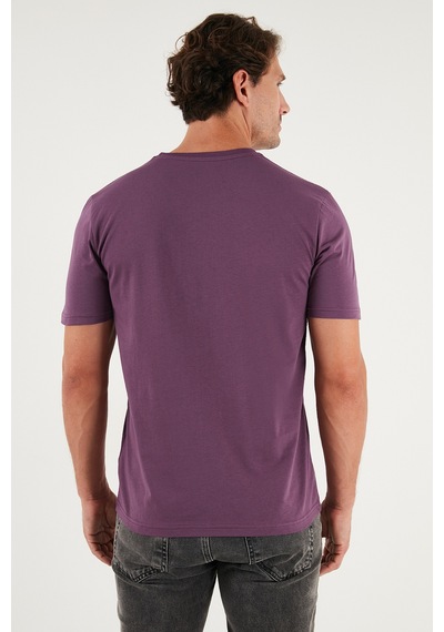 Buratti Pamuklu Baskılı Regular Fit Bisiklet Yaka Erkek T Shirt 59020205 Mürdüm