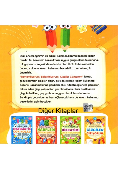Tamamlıyorum Birleştiriyorum Çizgiler Çiziyorum Okul Öncesi Kitap