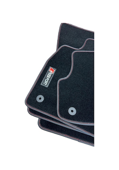 Oto Halı Paspas Seti Audi A3 2004-2011 Uyumlu Sline Sport Kaymaz & Şık Tasarım - Siyah Rs3