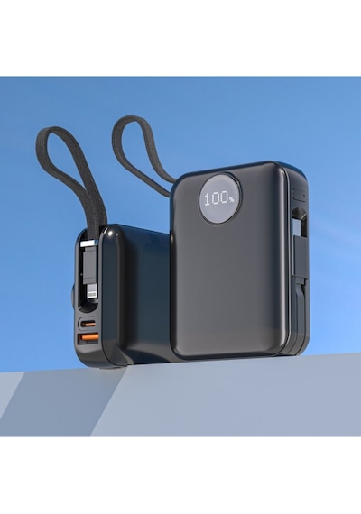 Dexim 10.000 Mah 45w Lightning Type-c Kablolu Hızlı Taşınabilir Güç Kaynağı Şarj Cihazı Dca0070 Siyah