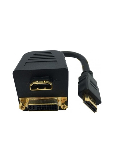 Hdmı Erkek To Dvı 24+5 Dişi + Hdmı Dişi Pasif Y Ayırıcı Kablo 20 Cm