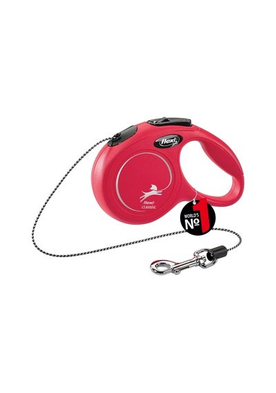 New Classic S Beden Kırmızı 5mt İpli Tasma