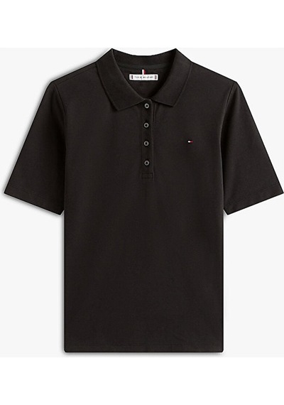 Tommy Hilfiger Kadın 1985 Regular Pique Polo T-shirt Siyah