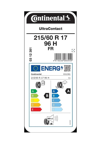 Continental 215/60R17 96H Fr Ultracontact Yaz Lastiği 2025