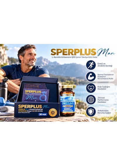 Sperplus Man L-karnitin Koenzim Q10 30 Saşe + Omega-3 30 Kapsül
