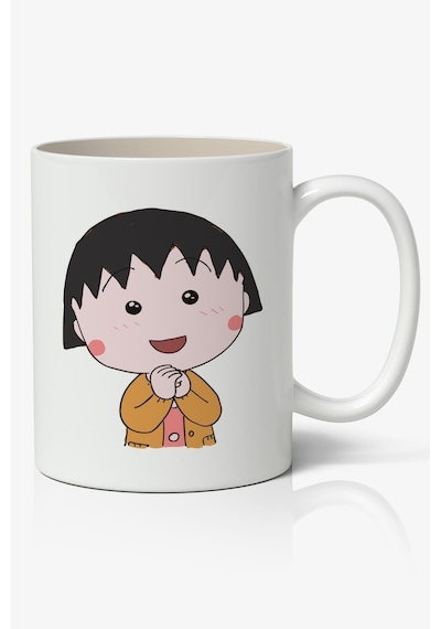Kişiye Özel Chibi Maruko Anime Baskılı Beyaz Kupa Bardak Beyaz