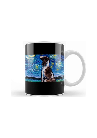 English Springer Spaniel Starry Night Kupa Bardak Porselen Karışık