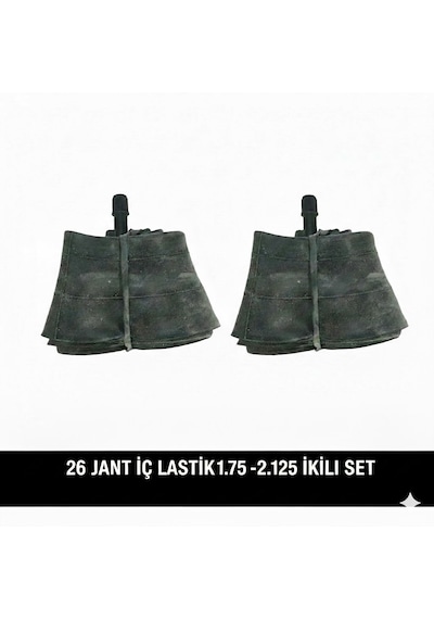 26 Jant İç Lastik 2'li Set - 26x1.75 / 2.125 Uyumlu - Oto Kalın Sibop 2 Adet Bisiklet İç Lastiği