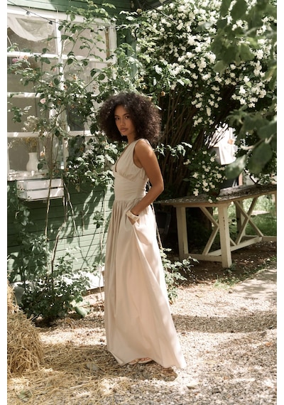 Mai Collection Mai Studios Co. Emilia Korse Detay Taş Uzun Elbise Taş