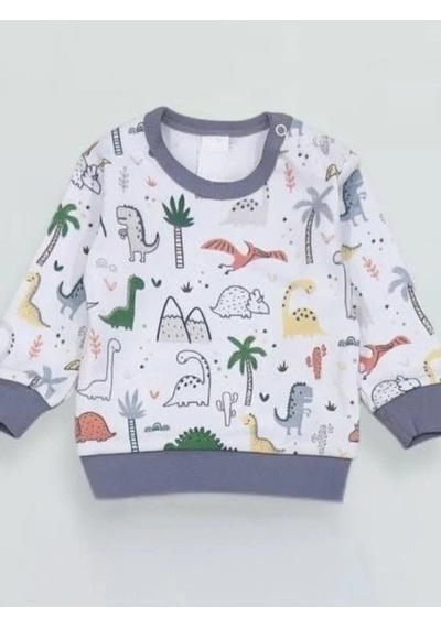 Breeze Erkek Bebek Desenli Pamuklu Pijama Takım-15341 Çok Renkli