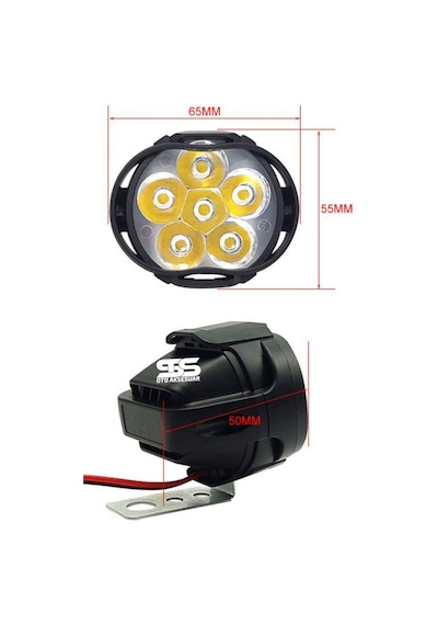 2 Adet Motosiklet Scooter Uyumlu Led Sis Farı Çakar Ve Sabit Mod 6 Ledli