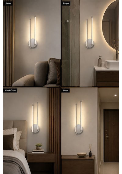 AvizeGO Oris Modern Led Duvar Apliği Günışığı Gri