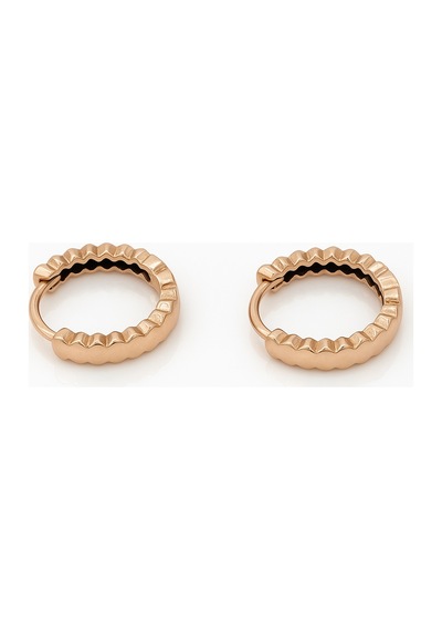 18k Rose Gold Plated Mini Zigzag Hoop Küpe Gold