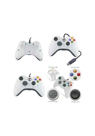 Xbox 360 Gamepad Joystick Kablolu Oyun Kolu Pc-360 Uyumlu Siyah