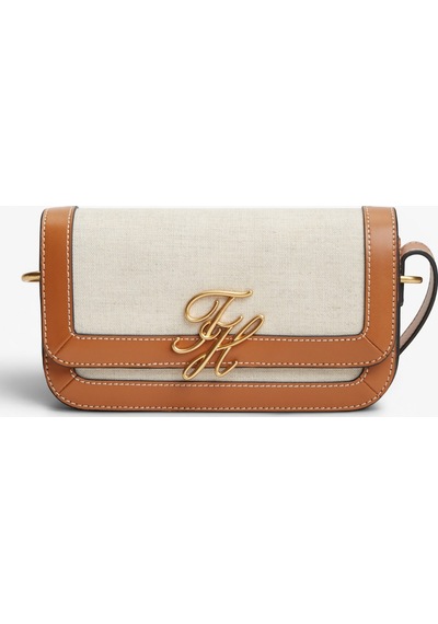 Tommy Hilfiger Th Scrıpt Flap Crossover Canvas Kadın Kahverengi Çanta - Aw0aw18737