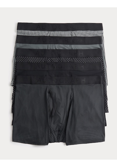 Marks & Spencer Autograph 5'li Desenli Boxer T14005405a Siyah Mix
