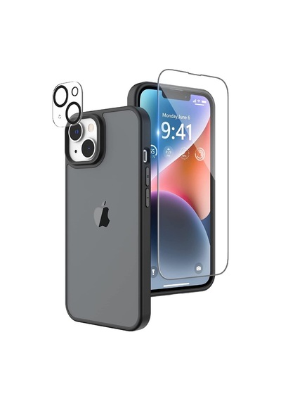 Apple Uyumlu iPhone 14 Plus Kılıf İmpact Alpin Mat Buzlu Kapak Nano Ekran Koruyucu Kamera Koruyucu
