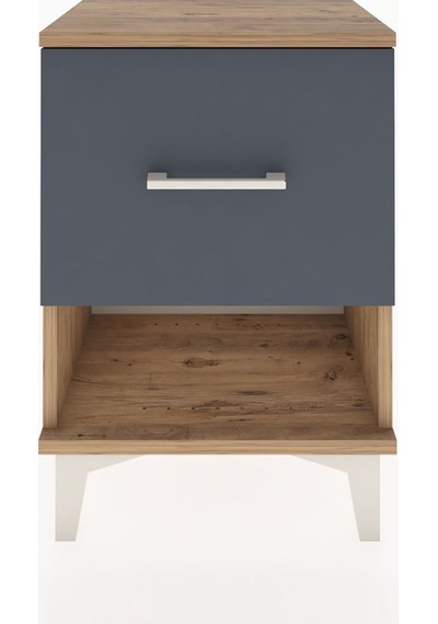 Arges Komodin Tek Çekmeceli 44x30x64 Çam-antrasit Atlas Çam