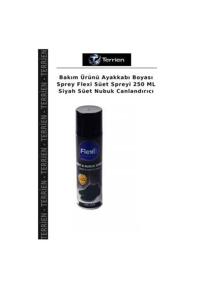 Terrien Bakım Ürünü Ayakkabı Boyası Sprey Flexi Süet Spreyi 250 Ml Siyah Süet Nubuk Canlandırıcı Çok Renkli