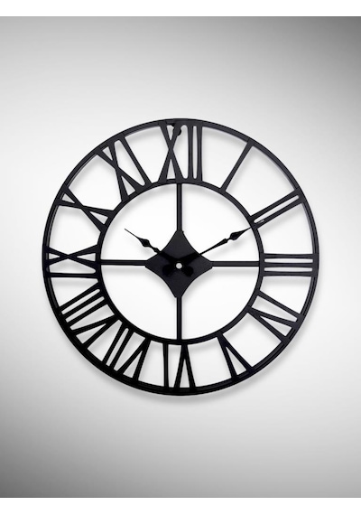 Galaxy Dm30 Serisi Roma Rakamlı Metal Duvar Saati Siyah 40 Cm Siyah