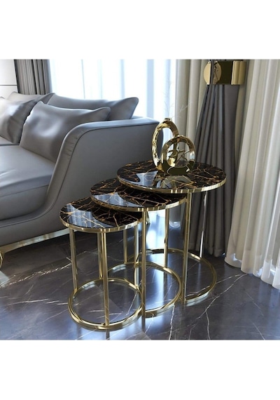 Ultra Premınıum 8 Mm Temper Glass Gold C Zıgon Sehpa