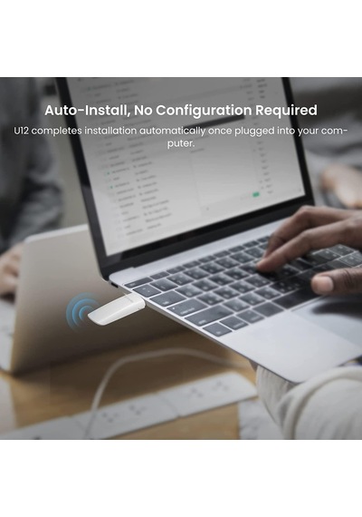 U12 U12 400-867 Mbps Dual-bant Kablosuz Ac 1300 Mbps Usb Adaptör, Beyaz