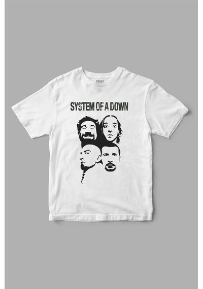 System Of A Down "all Group" Baskılı Tişört Beyaz