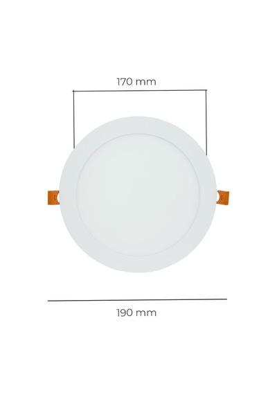 15w Sıva Altı Yuvarlak Slim Led Panel 4000k Gün Işığı - 2 Adet Beyaz