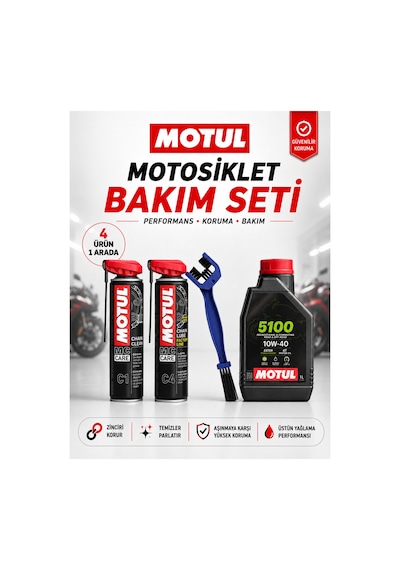 C1 C4 Zincir Bakım Seti 400 ML + 5100 10w-40 4t 1L Motor Yağı ve Fırça