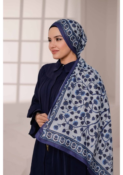 Mimiyum Alya Desen Soft Şal Mavi