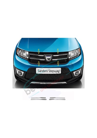 Dacia Sandero Stepway Ön Panjur Kromu Nikelajı 2012 Sonrası