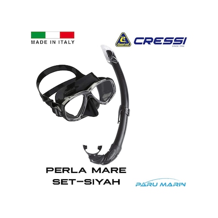 Parumarin Cressi Perla Mare Maske Ve Şnorkel Set Siyah