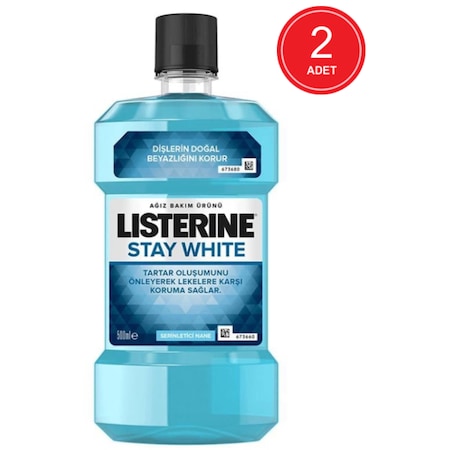 Listerine Stay White Ağız Bakım Suyu 2 x 500 ML