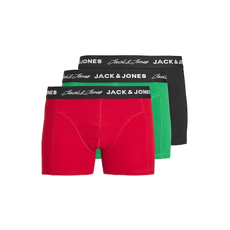 Jack & Jones 3'lü Bambu Boxer Paketi- Salem 12234523 Barbados Cherry