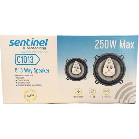 Sentineş Araç Hoparlörü 13cm 5inç 4 Ohm 250 Watt 2 Adet