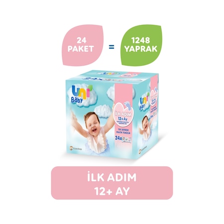 Uni Baby İlk Adım Islak Mendil 24 x 52'li 1200 Yaprak