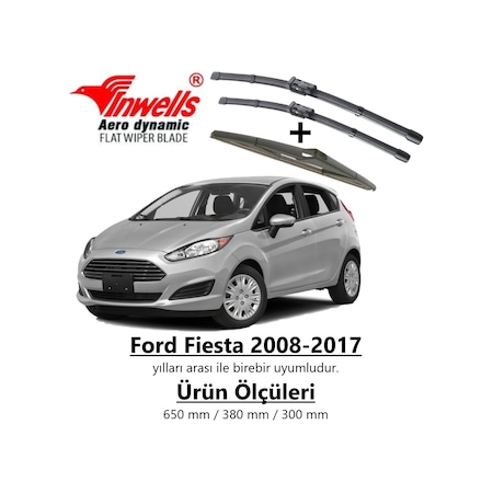 Ford Fiesta Ön+Arka Muz Silecek Takımı 2008-2017