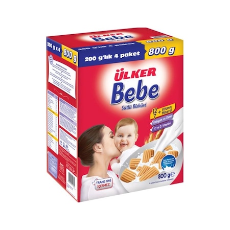 Ülker 12 Vitamin 7 Mineral Sütlü Bebe Bisküvisi 800 G