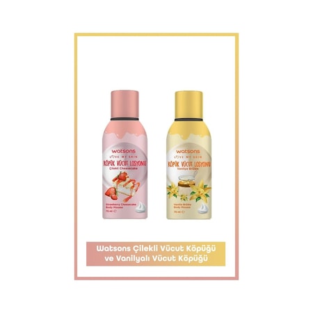 Watsons Çilek + Vanilya Köpük Vücut Losyonu 2 x 75 ML