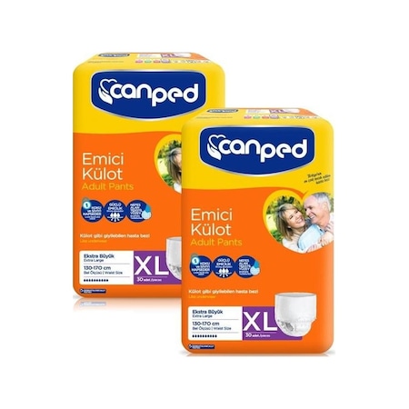 Canped Emici Külot Hasta Bezi Extra Büyük Boy XL 30'Lu x 2 60 Adet