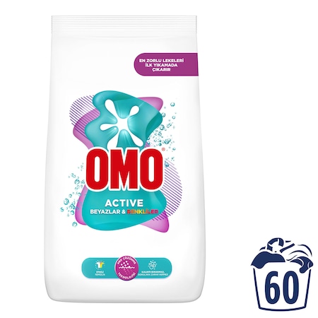 Omo Active Beyazlar & Renkliler Toz Deterjanı 9 KG