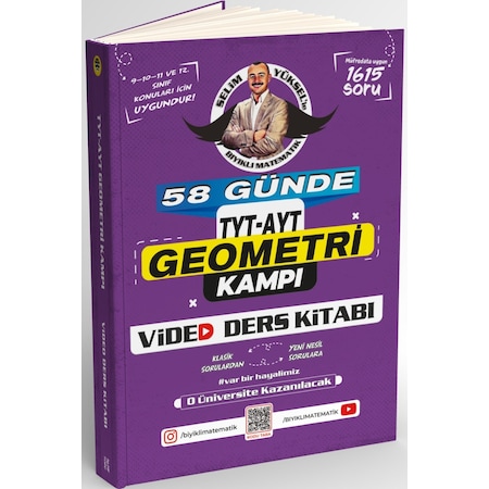 Bıyıklı Matematik 58 Günde Tyt Ayt Geometri Video Ders Kitabı