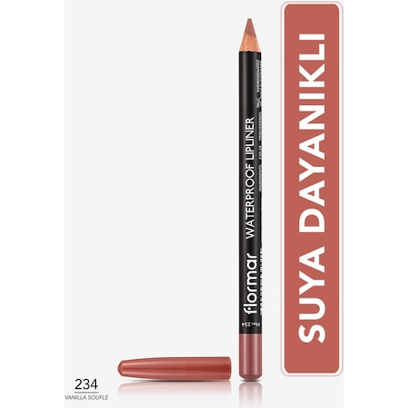 Flormar Suya Dayanıklı Dudak Kalemi (KAHVE) - Waterproof Lipliner - 234 Vanilla Sff - 8690604567478