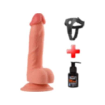 Lilitu Shop 21 cm Belden Bağlamalı Realistik Vantuzlu Dildo Penis