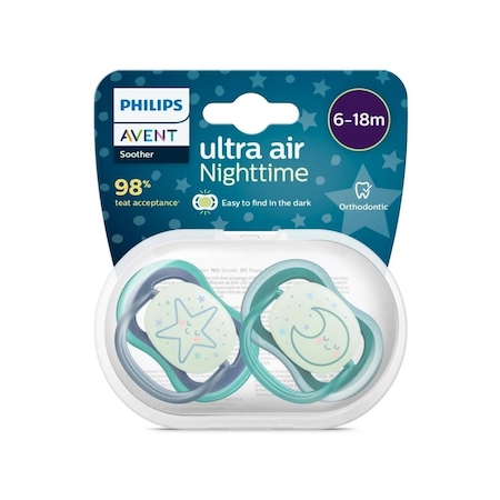 Philips Avent Ultra Air Night Karanlıkta Parlar Gece Emziği 6-18