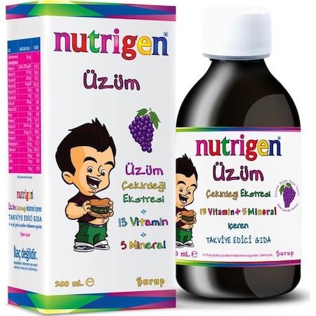 Nutrigen Üzüm Çekirdeği Ekstreli Vitamin Mineral Şurubu 200 ML