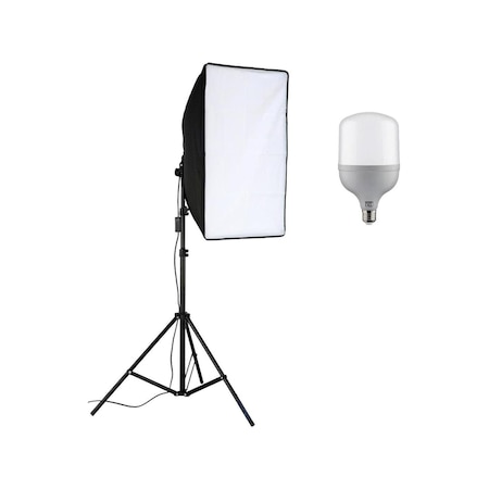 E27 Kamera Çekimleri için 50 x 70 CM Tek Duylu Softbox Daimi Işık Seti