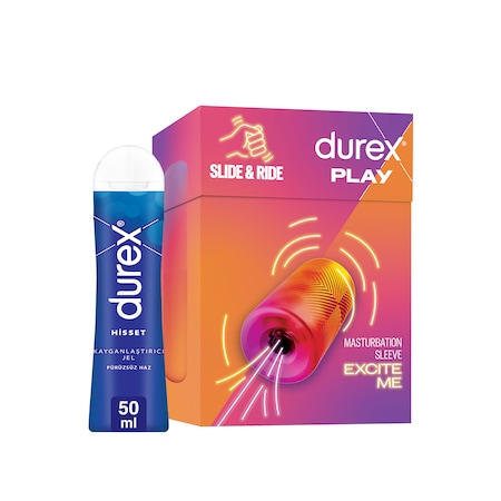 Durex Hisset Pürüzsüz Haz Kayganlaştırıcı Jel 50 ML + Durex Play Manuel Mastürbatör