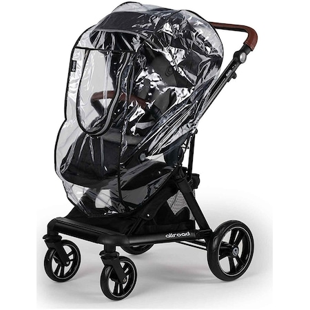 Malzek Fermuarlı Ultra Lüks Bebek Arabası Yağmurluğu Travel Bebek Arabalarına Uyumlu Siyah Yzr