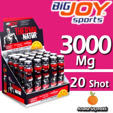 Bigjoy Sports Thermonator Karnitin 20 Shot 3000 Mg L-Carnitine-Portakal Aromalı